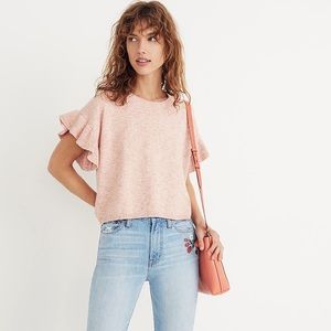 Madewell Pink Ruffle Sleeve Blouse